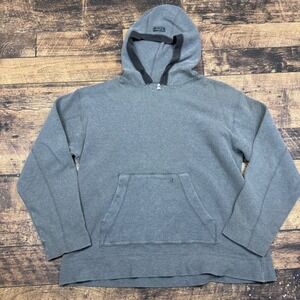 Vintage BADGE Gray Thermal Hoodie Pullover Pocket Sweatshirt Men Size M READ